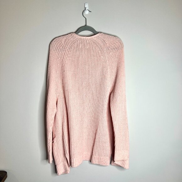 Abercrombie & Fitch Powder Pink Chunky Open Knit Chunky Cardigan Sweater Sz S - Picture 6 of 6